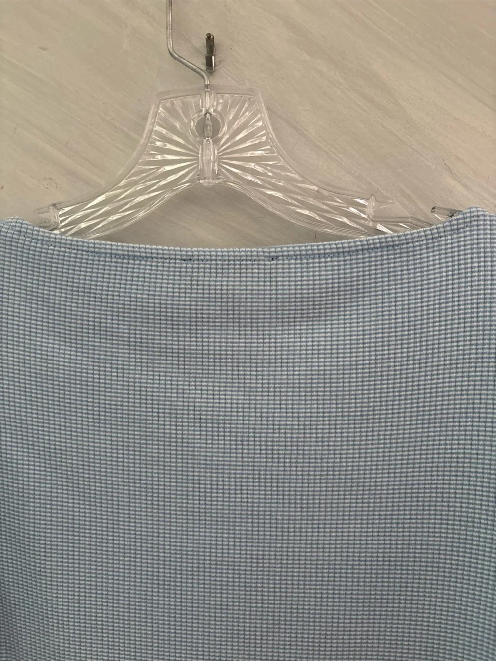 J. Crew Light Blue Pleated Sleeve Knit Top